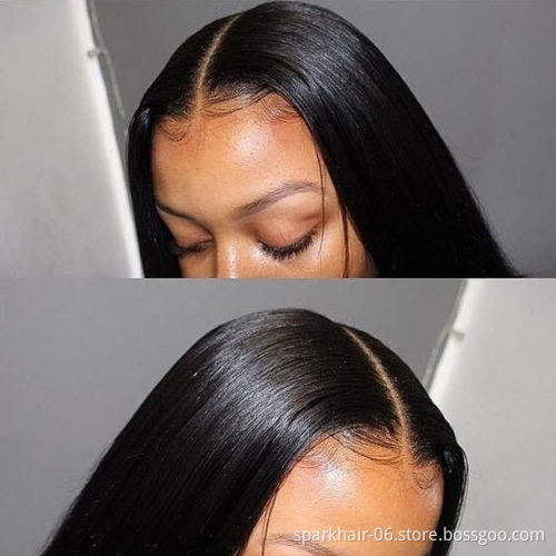 SPARK 30 32 34 36 inch Human Lace Frontal Wig Vendors Straight Virgin Brazilian Lace Front Human Hair Wigs For Black Women